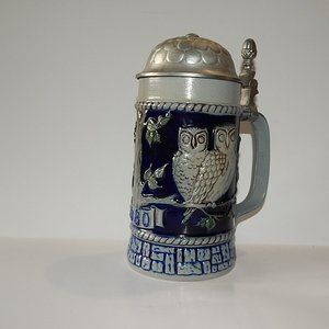 Goebel Bavarian Forest 1980 Series Limited Edition Salt Glazed Owl Beer Stein